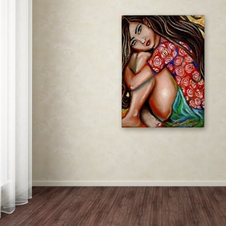 Trademark Fine Art Cherie Roe Dirksen 'Girl in Thought' Canvas Art, 18x24 ALI12472-C1824GG